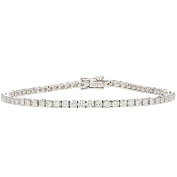 Bracciale tennis in oro bianco e diamanti ct. 2,5 F-SI