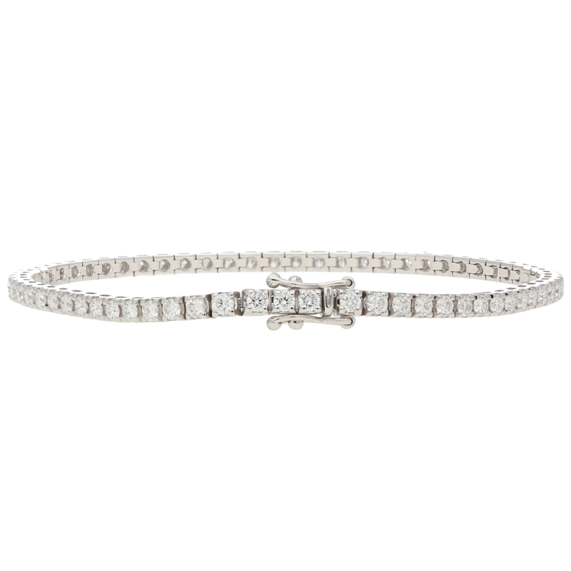 Bracciale tennis in oro bianco e diamanti ct. 2,5 F-SI