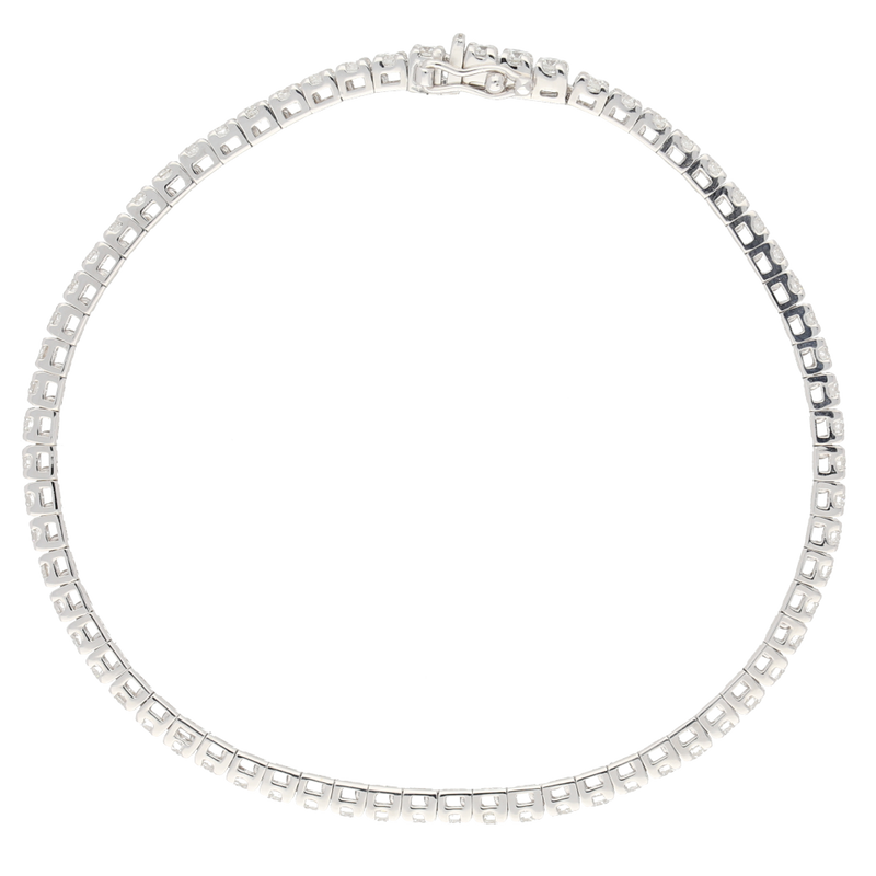 Bracciale tennis in oro bianco e diamanti ct. 2,5 F-SI
