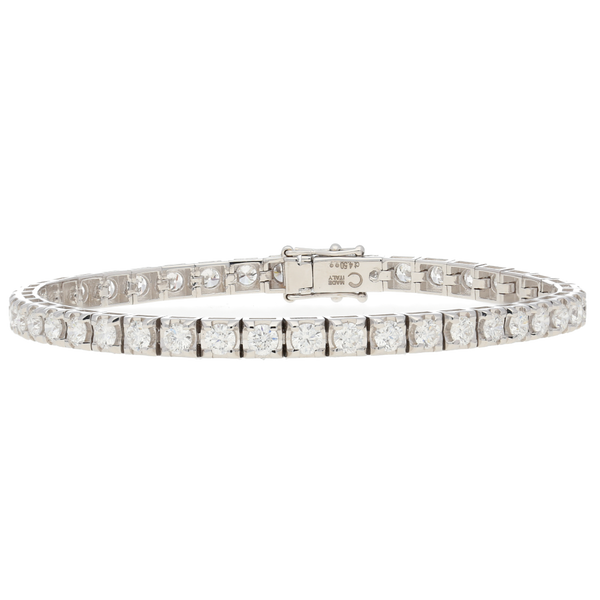 Bracciale tennis in oro bianco e diamanti ct. 4,5 F-SI