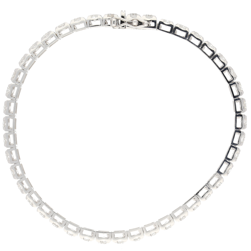 Bracciale tennis in oro bianco e diamanti ct. 4,5 F-SI