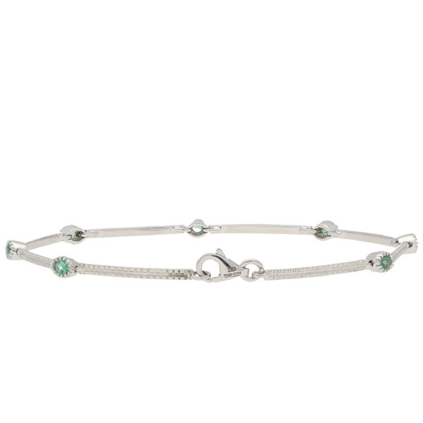 Bracciale in oro bianco e smeraldi Ct. 0,35