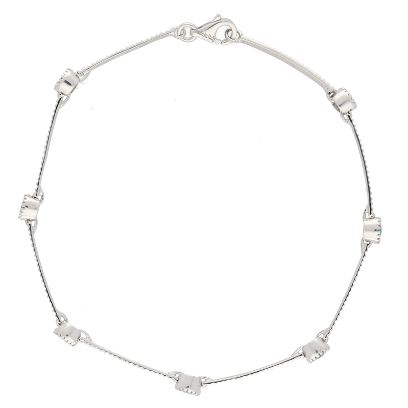Bracciale in oro bianco e smeraldi Ct. 0,35