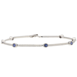 Bracciale in oro bianco e zaffiri blu Ct. 0,35