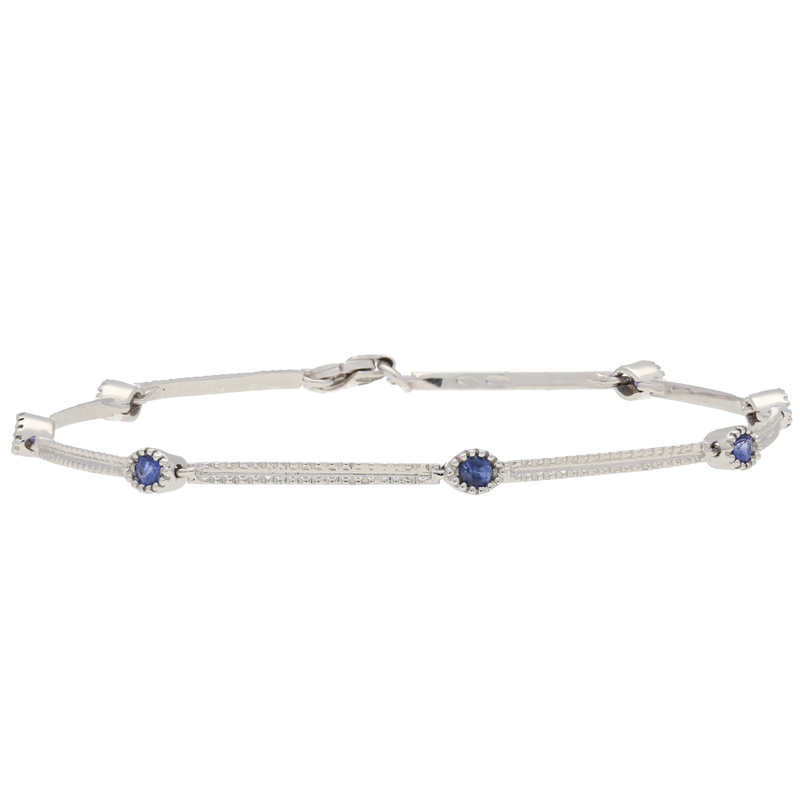 Bracciale in oro bianco e zaffiri blu Ct. 0,35