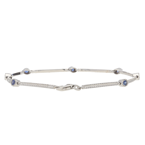 Bracciale in oro bianco e zaffiri blu Ct. 0,35