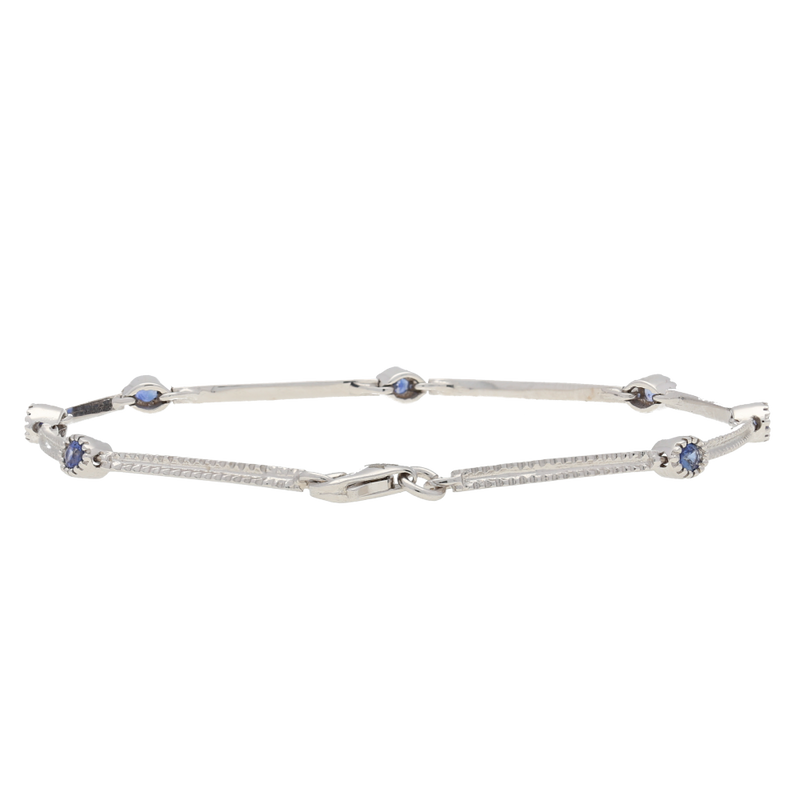 Bracciale in oro bianco e zaffiri blu Ct. 0,35