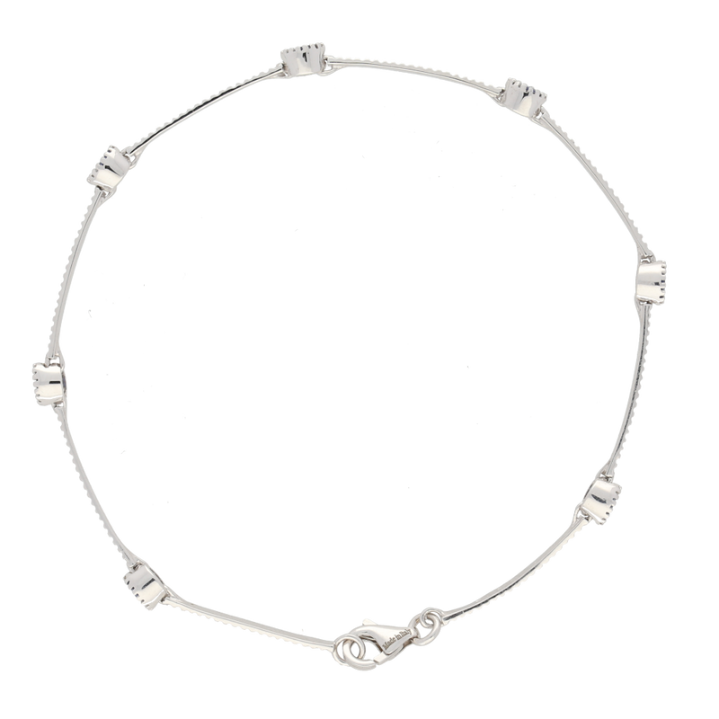 Bracciale in oro bianco e zaffiri blu Ct. 0,35