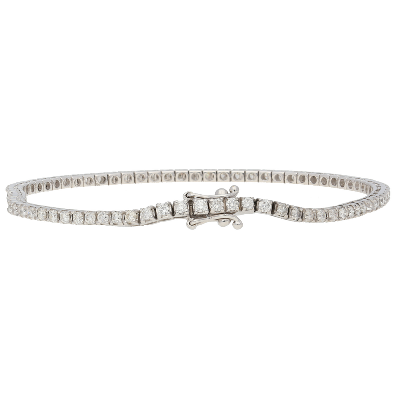 Bracciale tennis in oro bianco e diamanti ct. 1,80 G-SI