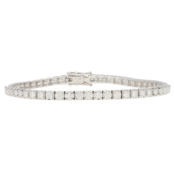 Bracciale tennis in oro bianco e diamanti ct. 2,5 F-SI