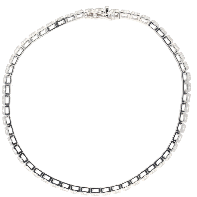 Bracciale tennis in oro bianco e diamanti ct. 2,5 F-SI