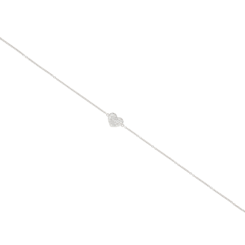 Bracciale con cuore in oro bianco e diamanti