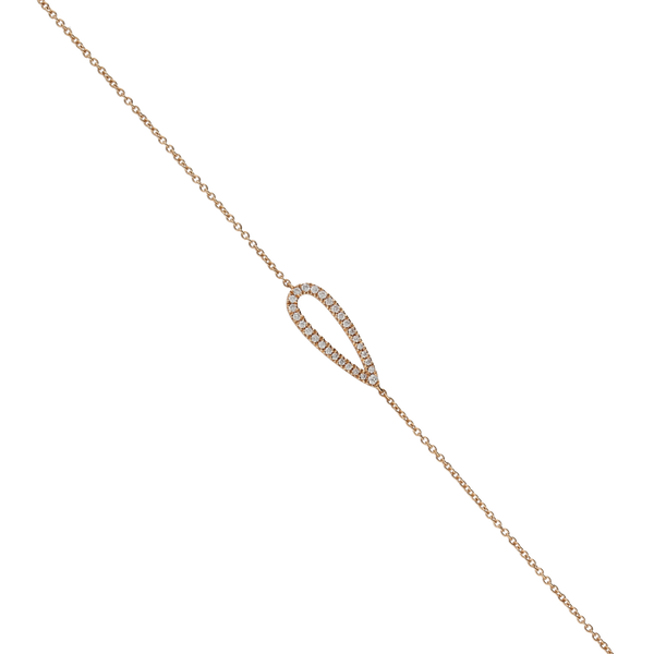 Bracciale con goccia centrale in oro rosa e diamanti