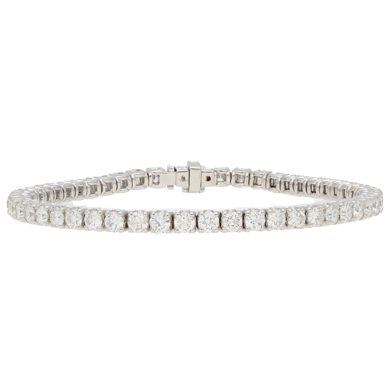 Bracciale tennis in oro bianco e diamanti ct. 6,35 G-VVS