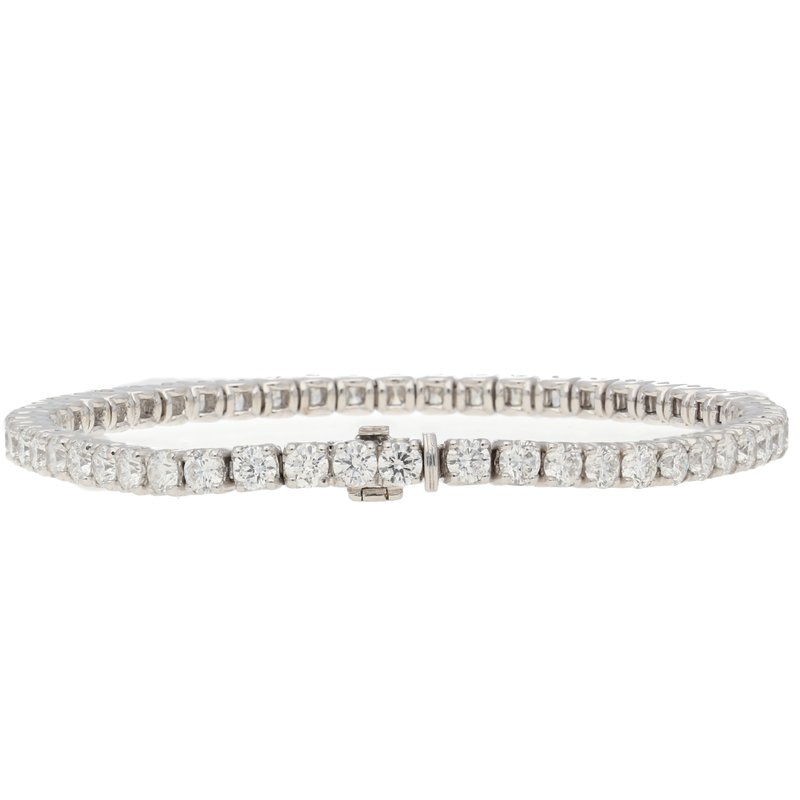 Bracciale tennis in oro bianco e diamanti ct. 6,35 G-VVS