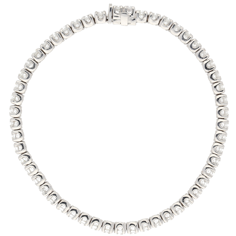 Bracciale tennis in oro bianco e diamanti ct. 6,35 G-VVS