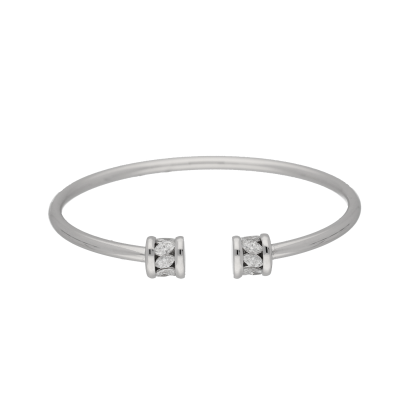 Bracciale rigido con diamanti taglio  navette