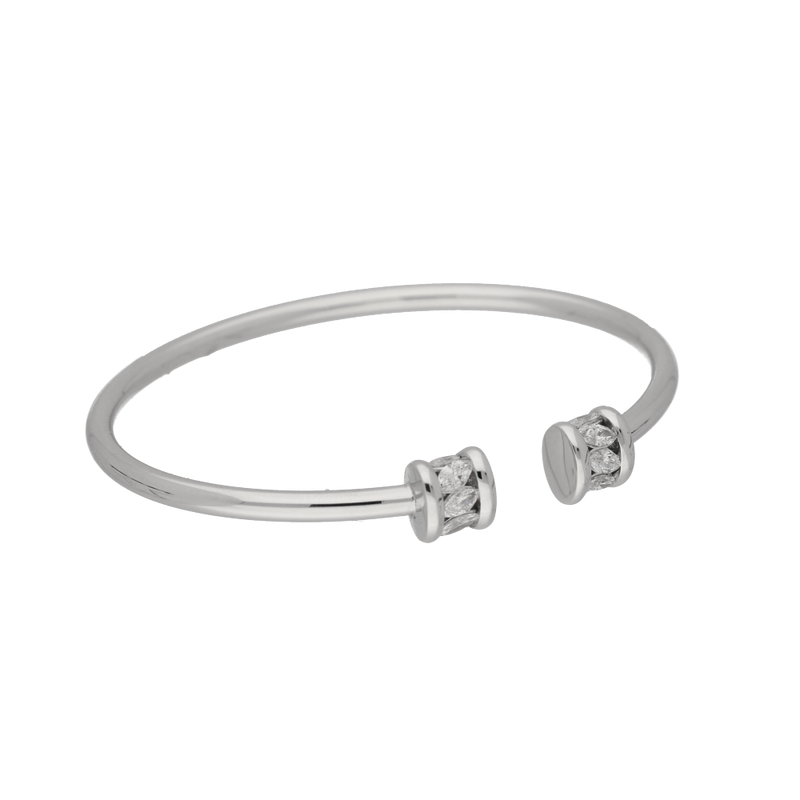 Bracciale rigido con diamanti taglio  navette