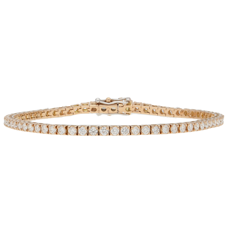 Bracciale tennis in oro rosa e diamanti ct. 2,5 F-SI