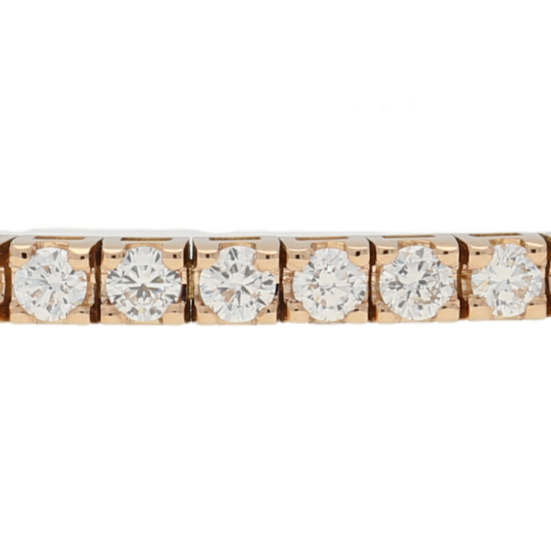 Bracciale tennis in oro rosa e diamanti ct. 2,5 F-SI