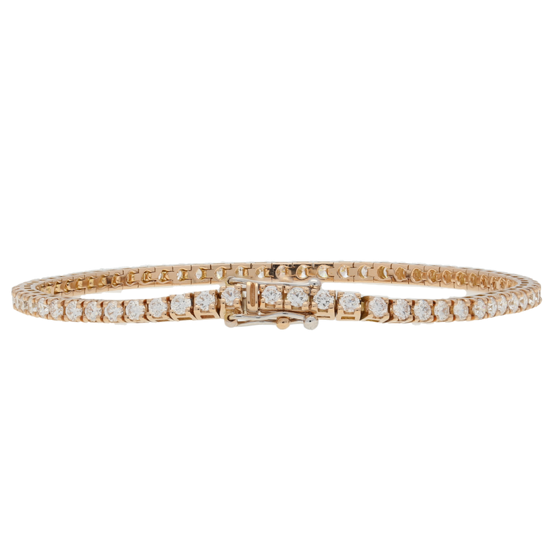 Bracciale tennis in oro rosa e diamanti ct. 2,5 F-SI