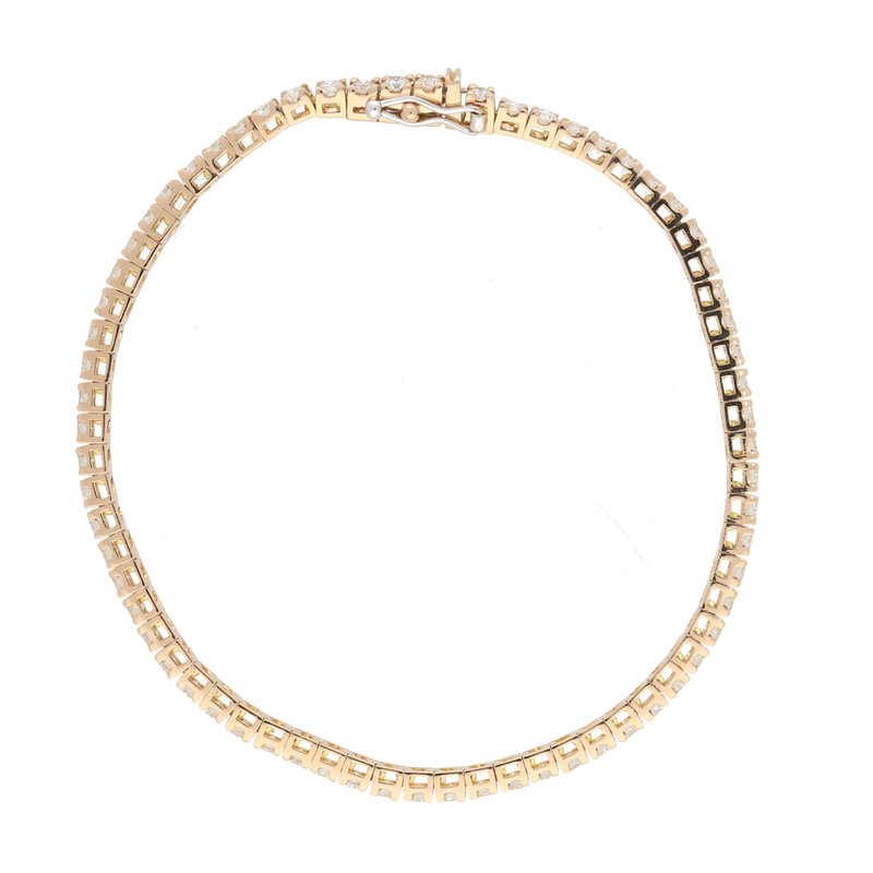 Bracciale tennis in oro rosa e diamanti ct. 2,5 F-SI