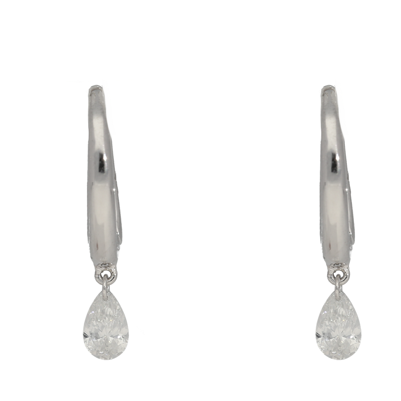 Orecchini in oro bianco con diamanti taglio goccia