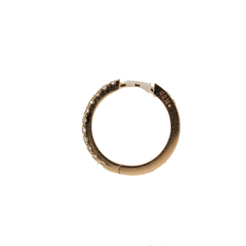 Orecchini a cerchio in oro rosa con diamanti ct. 0,14