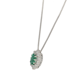 Pendente contorno classico con SMERALDO Ct. 0,50 e diamanti Ct. 0,38