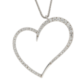 Pendente a cuore in oro bianco e diamanti ct.0,87