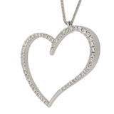 Pendente a cuore in oro bianco e diamanti ct.0,87