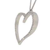 Pendente a cuore in oro bianco e diamanti ct.0,87