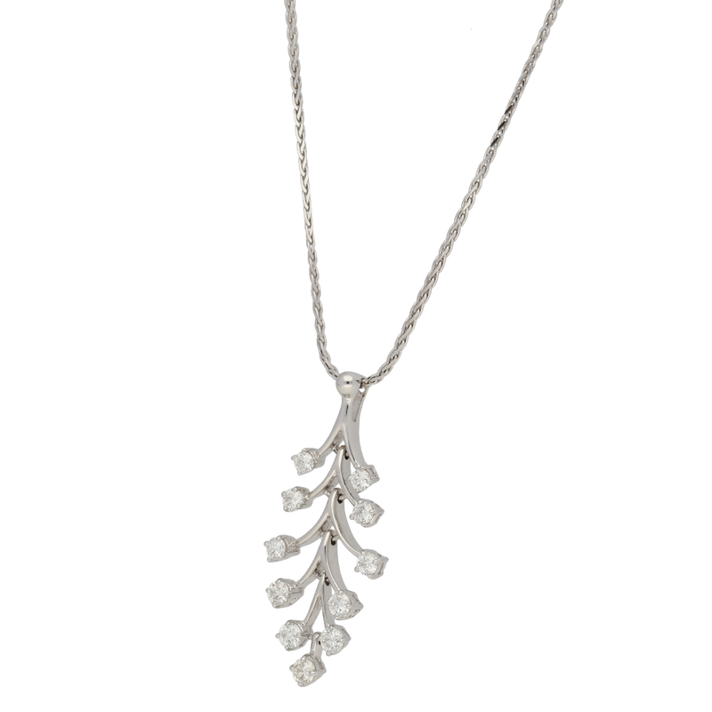 Pendente fantasia snodato in oro bianco e diamanti Ct. 0,57