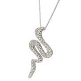 Pendente in oro bianco serpente con diamanti ct. 0,20
