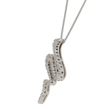 Pendente in oro bianco serpente con diamanti ct. 0,20