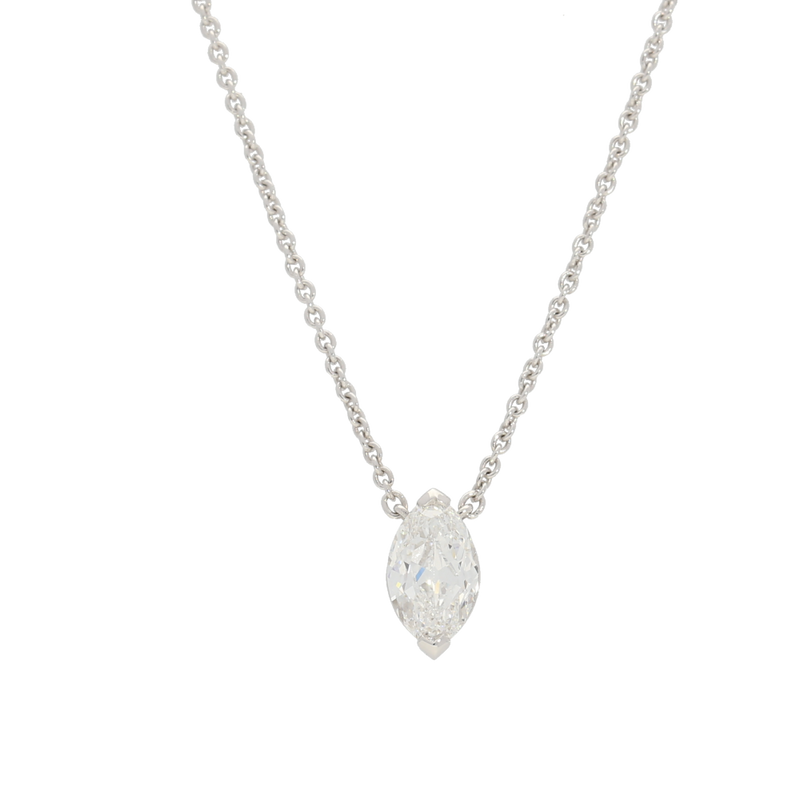 Pendente puntoluce diamante taglio navette Ct. 0,84