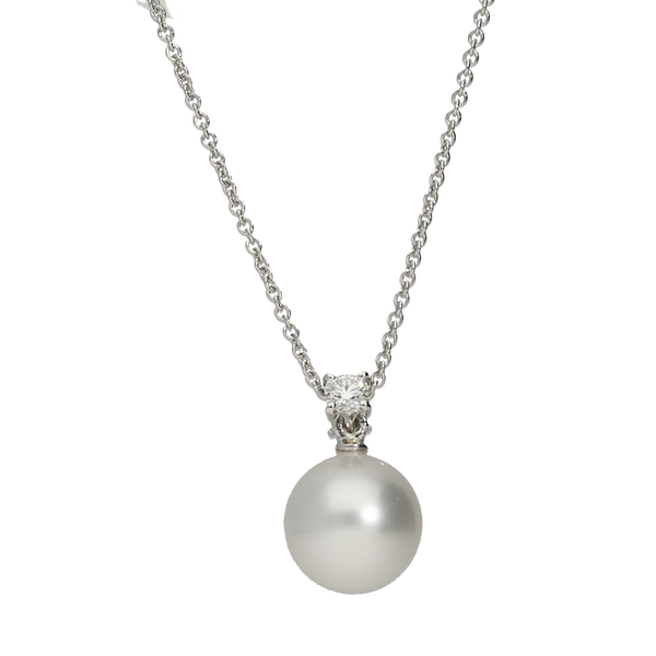 Pendente con perla australia 9-10 mm e diamante Ct. 0,10