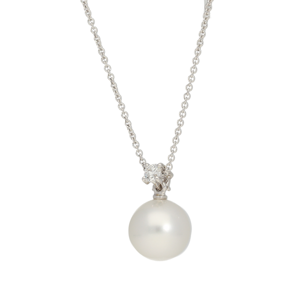 Pendente con perla australia 9-10 mm e diamante Ct. 0,10