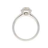 Anello solitario halo con diamante taglio brillante Ct. 0,77 I-VVS2