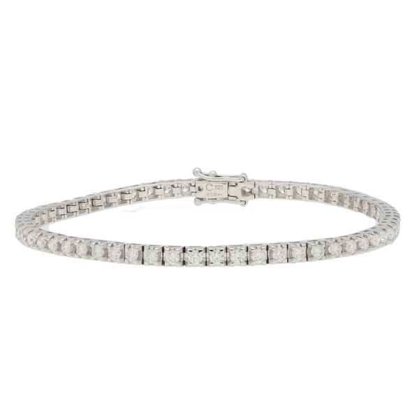 Bracciale tennis in oro bianco e diamanti ct. 2,00 F-SI