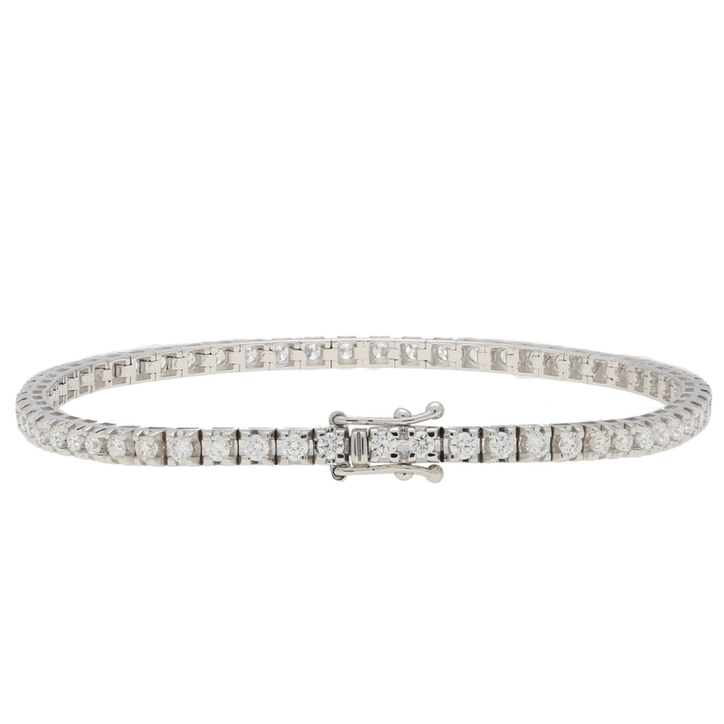 Bracciale tennis in oro bianco e diamanti ct. 2,00 F-SI