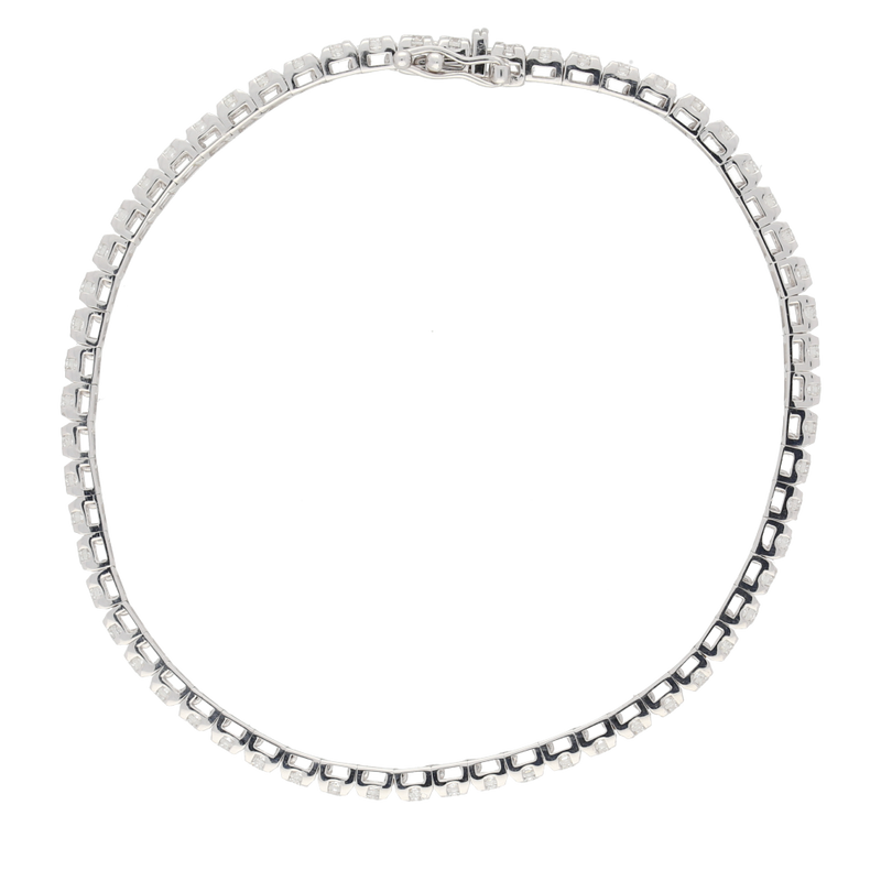 Bracciale tennis in oro bianco e diamanti ct. 2,00 F-SI