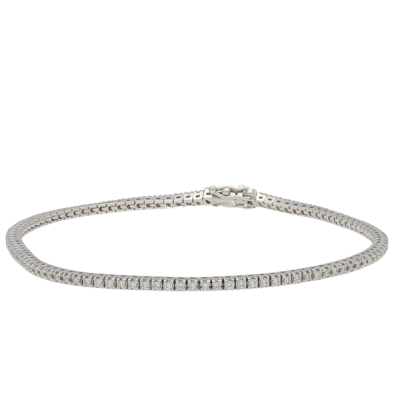 Bracciale tennis in oro bianco e diamanti ct. 0,75 F-SI