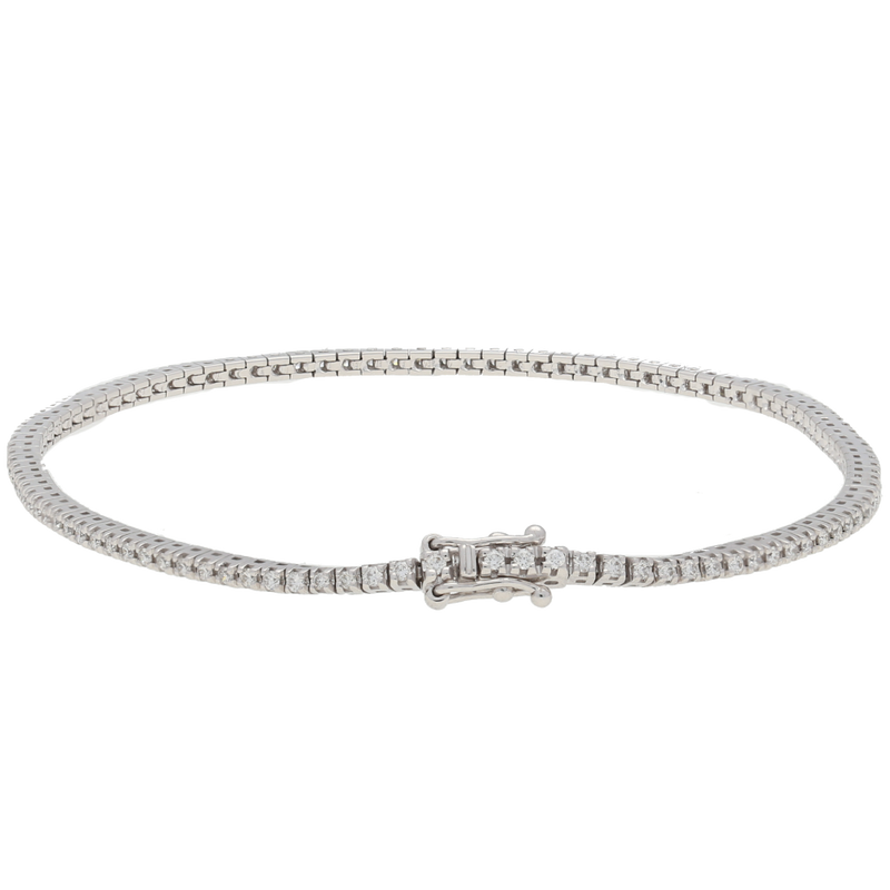Bracciale tennis in oro bianco e diamanti ct. 0,75 F-SI