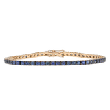 Bracciale tennis in oro rosa e zaffiri blu ct. 3,95