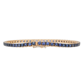 Bracciale tennis in oro rosa e zaffiri blu ct. 3,95