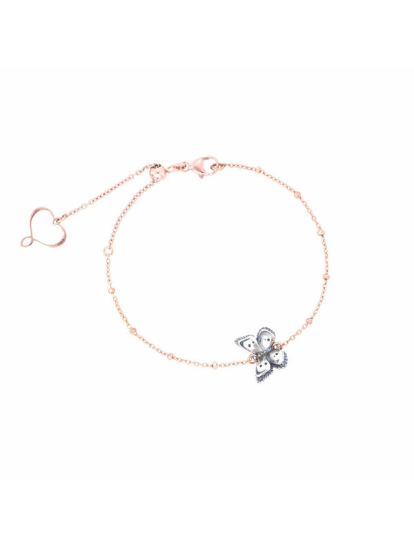 BRACCIALE CON FARFALLA GRANDE IN ARGENTO BRUNITO