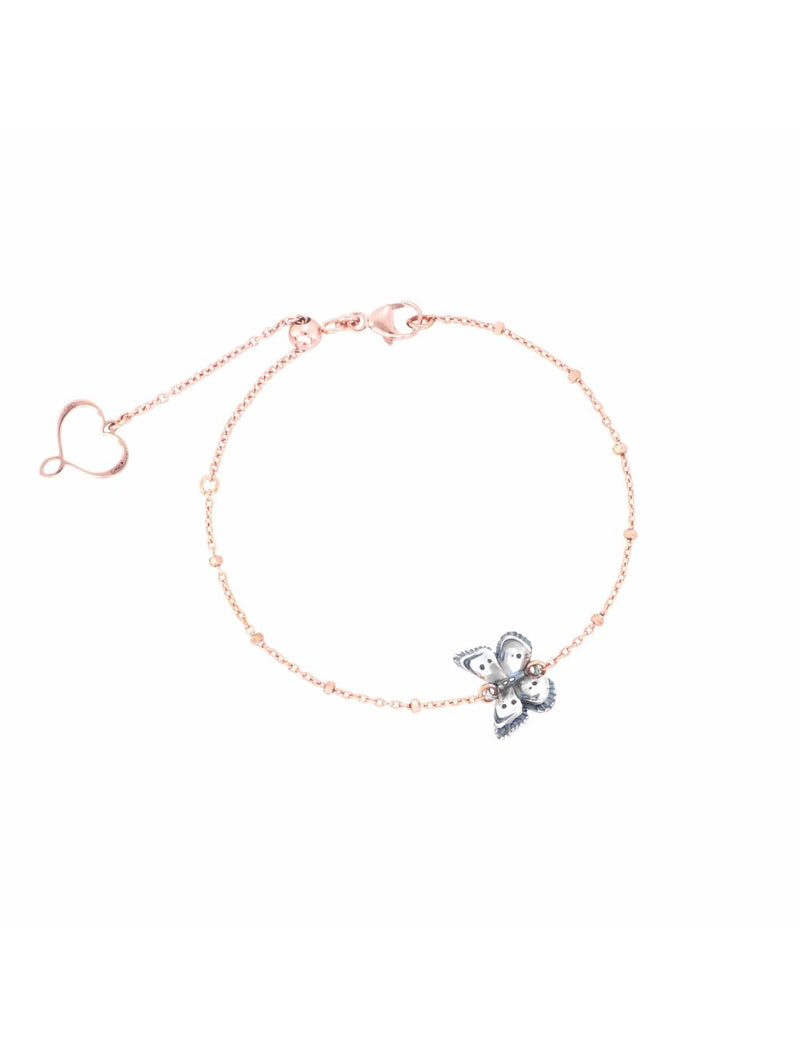 BRACCIALE CON FARFALLA GRANDE IN ARGENTO BRUNITO