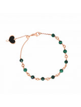 BRACCIALE CON MAGLIE E PIETRE DI MALACHITE