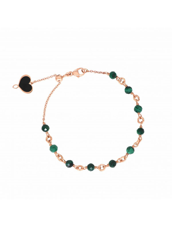 BRACCIALE CON MAGLIE E PIETRE DI MALACHITE